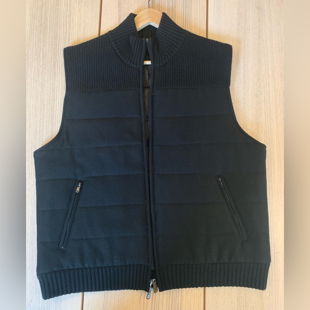 American Cashmere Extra Large Black Mens Sweater Vest with zip